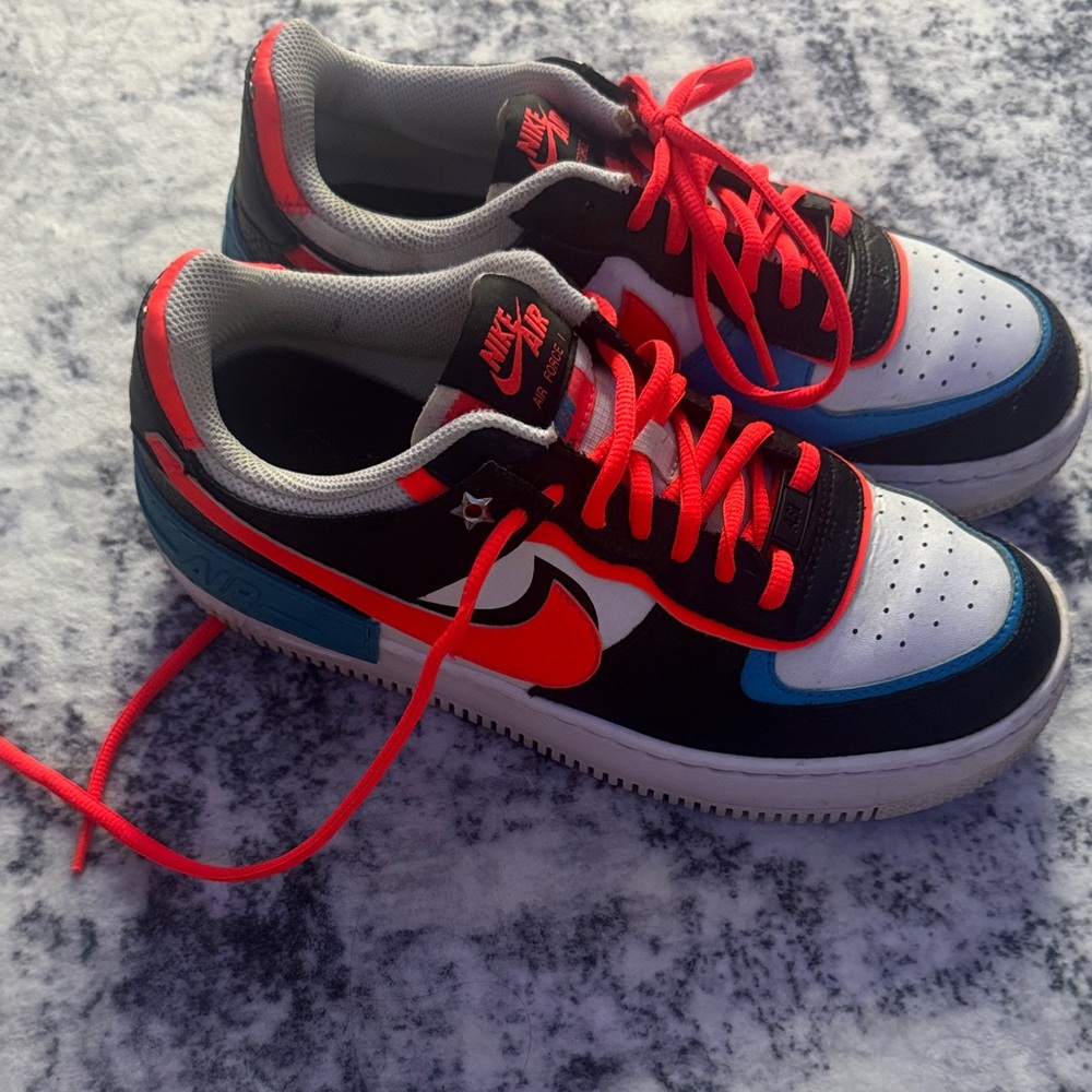 Nike Air Force 1 Low with Red and Blue Accents
